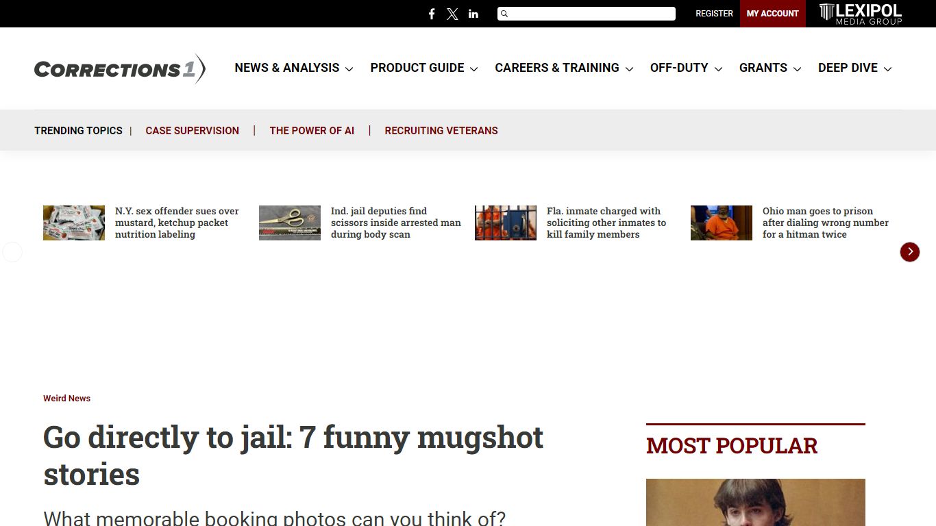 Go directly to jail: 7 funny mugshot stories - Corrections1